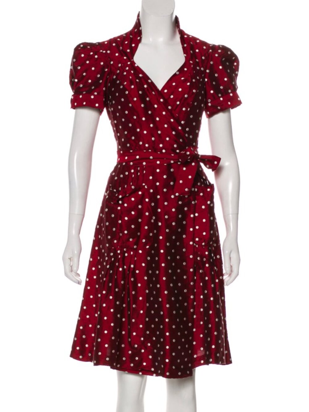 "The Betty" Diane von Furstenberg Silk Tafetta Wrap Dress Sz 8